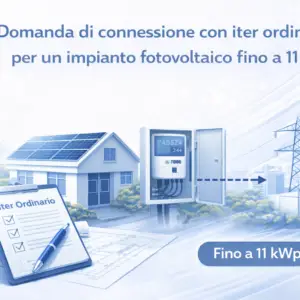 Domanda di connessione con iter ordinario per un impianto fotovoltaico fino a 11 kWp